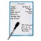 Magnetic Mini Dry Erase Boards, 6-1/4" x 9", Marker w/Eraser and 1 Magnet, Blue Frame, Pack of 12